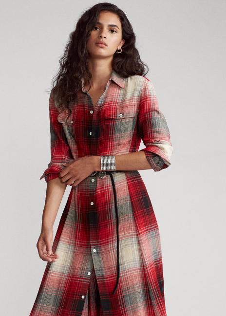 ralph lauren plaid gown