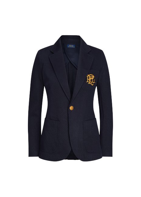 ralph lauren patch jacquard blazer