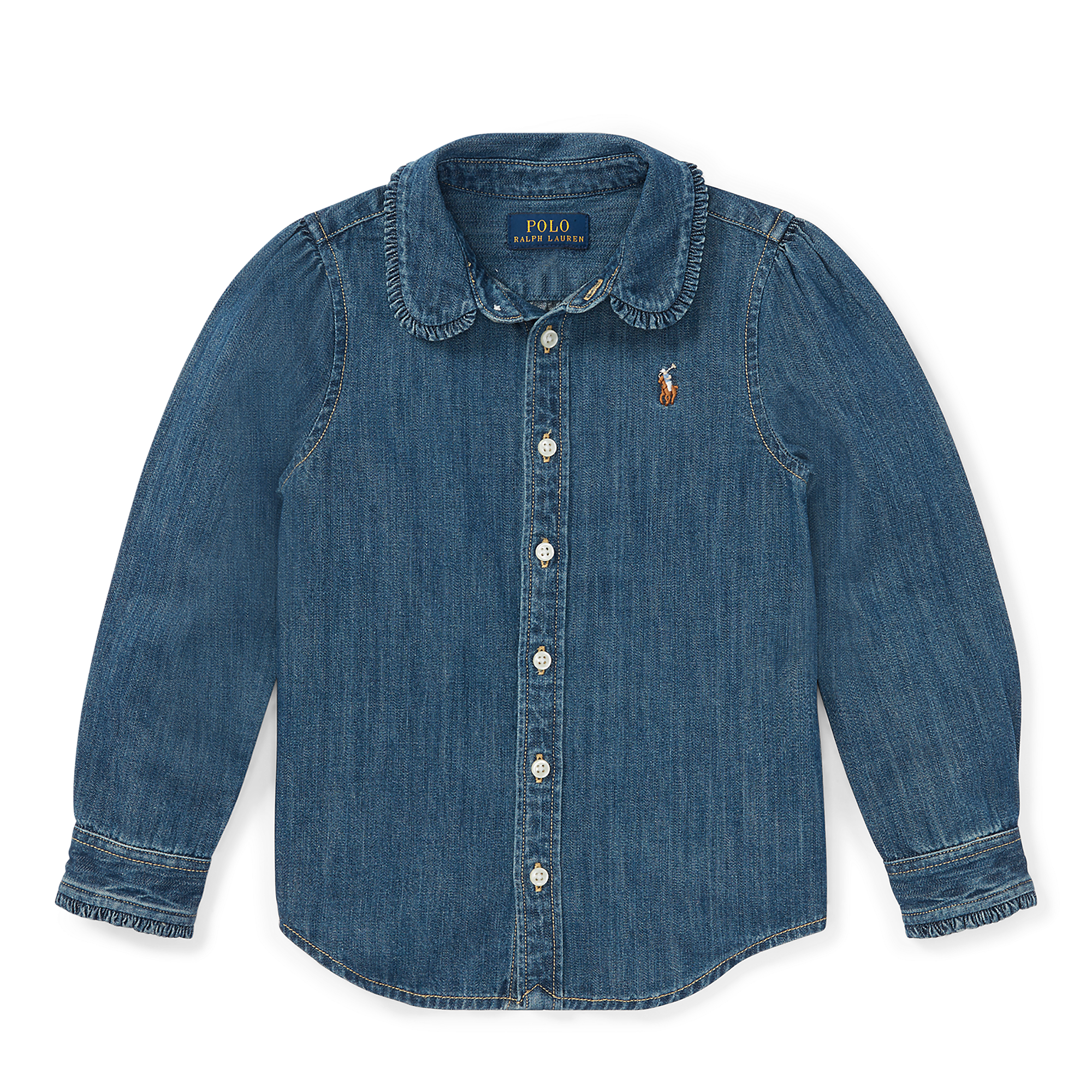 Cotton Denim Shirt in Navy | Ralph 