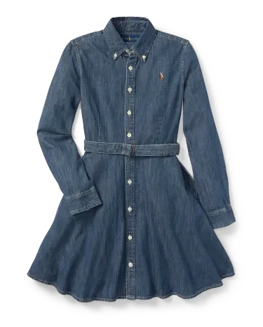 Polo ralph lauren stretch denim shirtdress sales