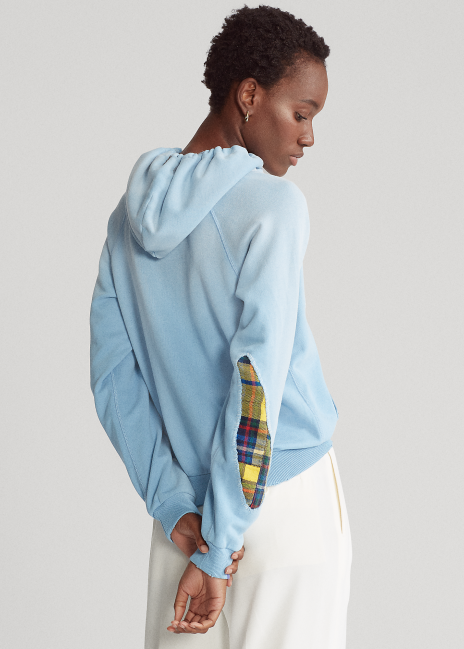 Patchwork fleece hoodie Clearance