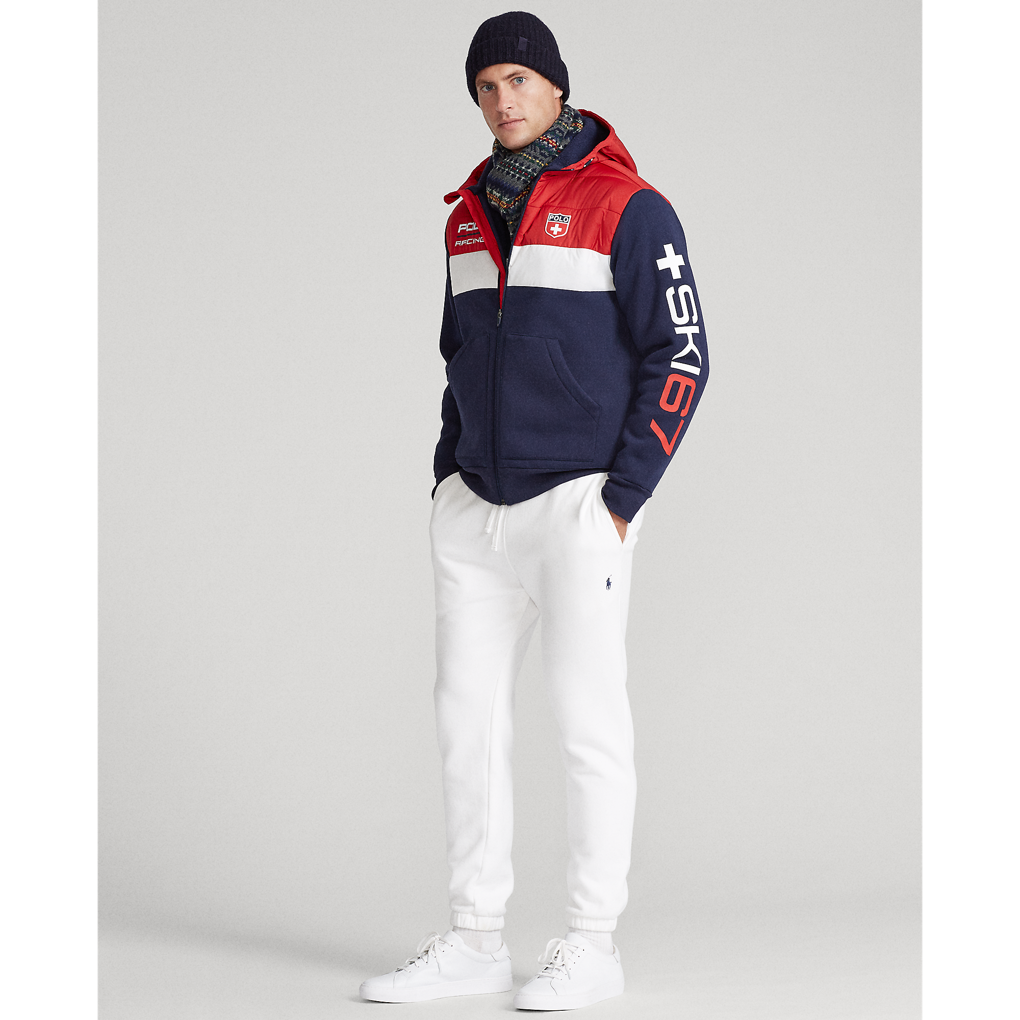 polo ralph lauren hybrid zip through hoodie