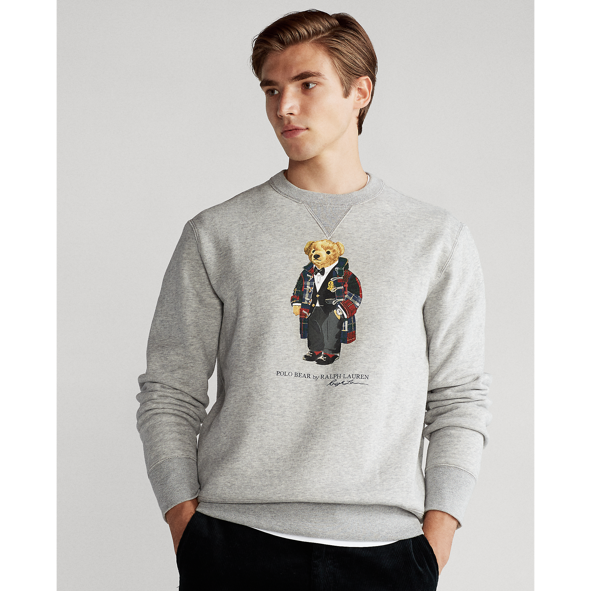 polo ralph lauren men's preppy bear fleece sweatshirt