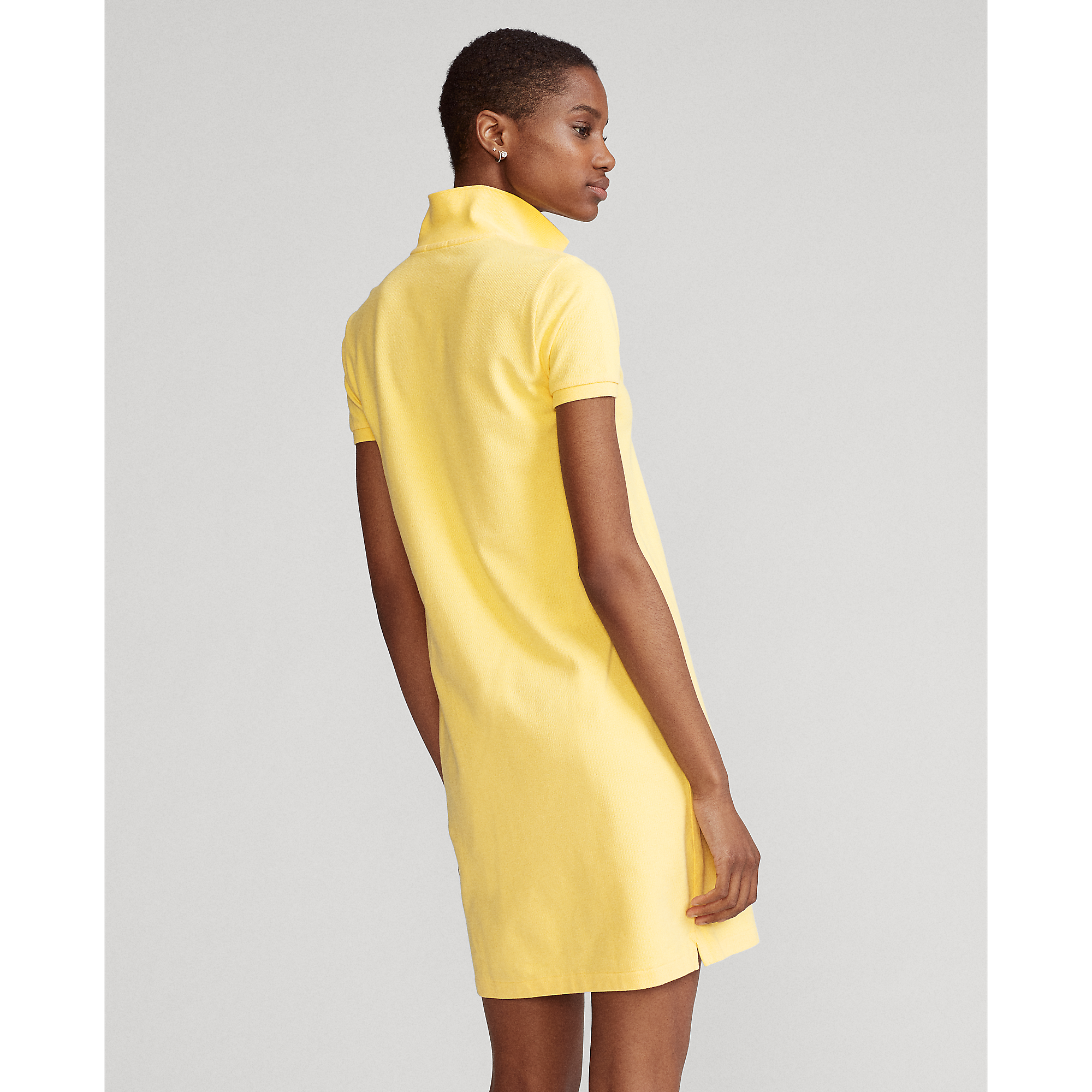 cotton mesh polo dress