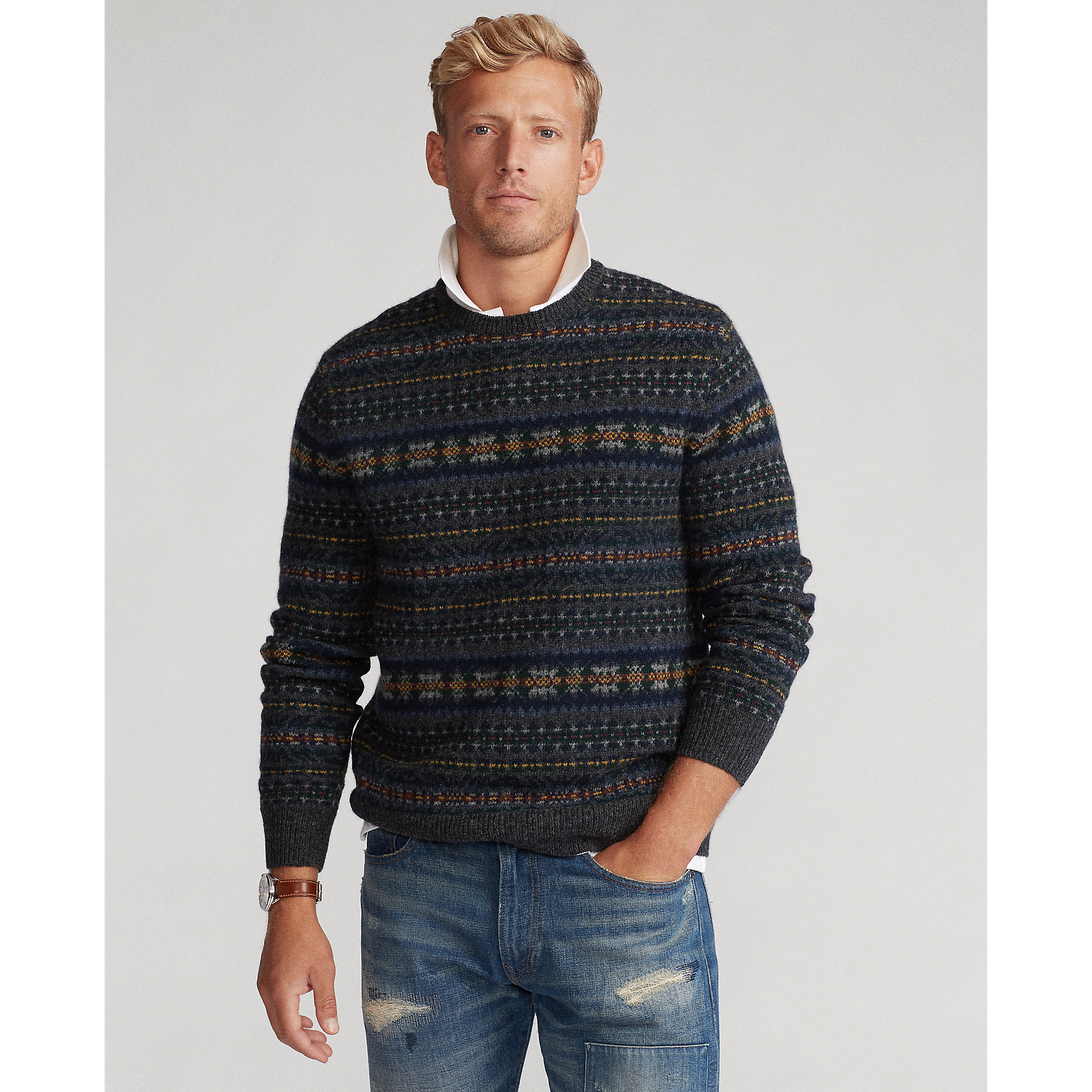 ralph lauren men's fair isle sweater