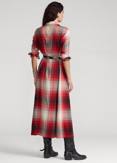 ralph lauren plaid gown