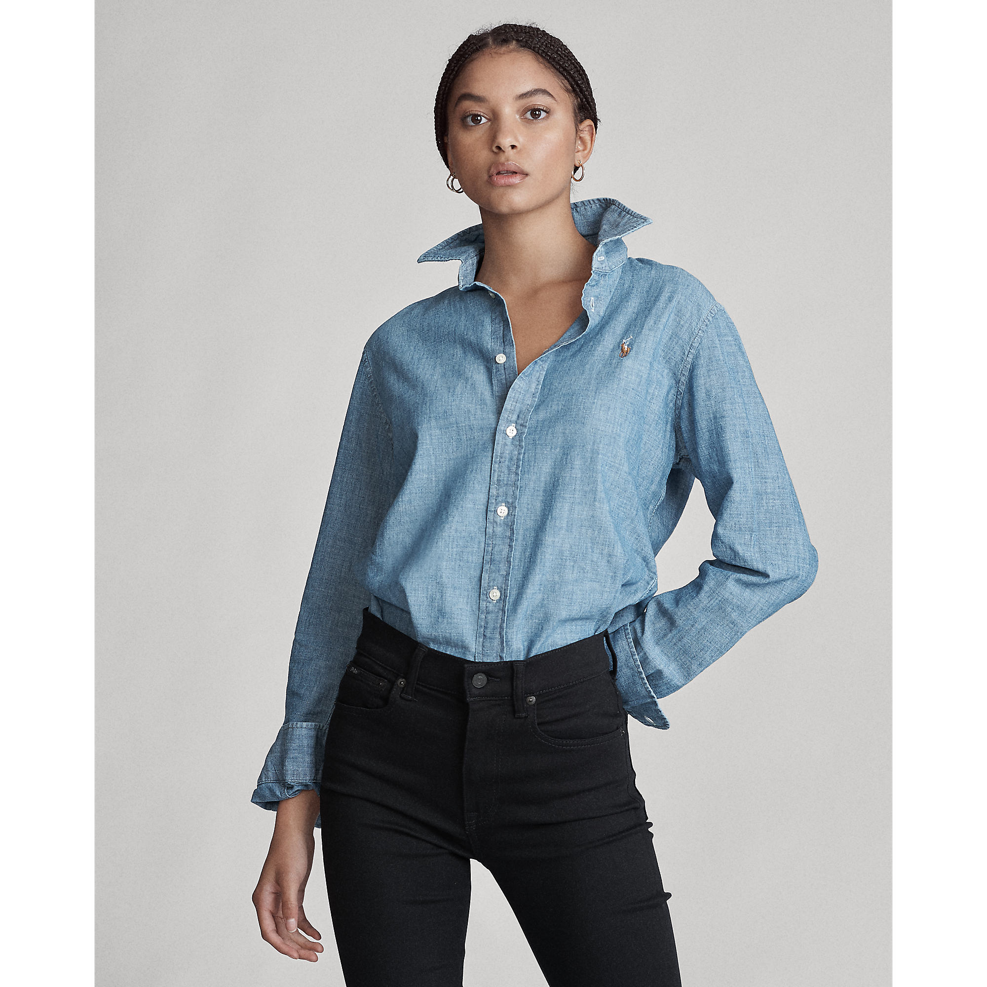 fitted chambray shirt womens