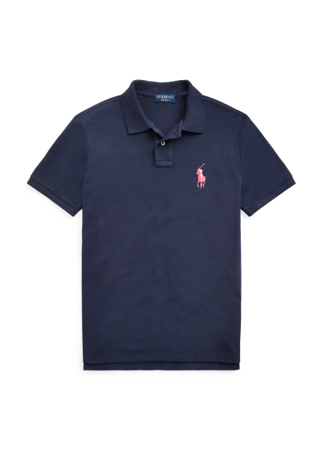 Pink Pony Custom Slim Fit Polo Shirt in Navy | Ralph Lauren® HK