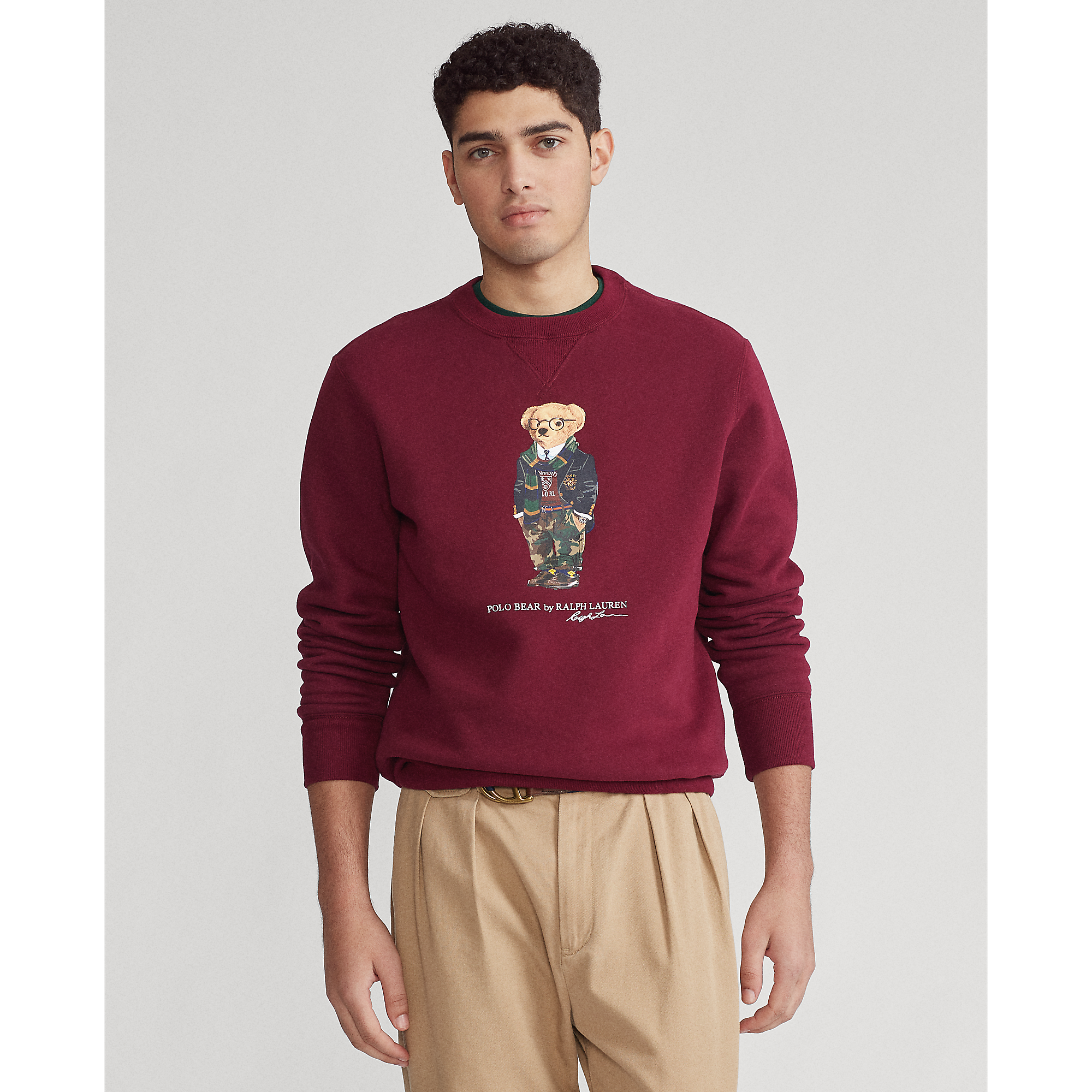 polo ralph lauren men's preppy bear fleece sweatshirt