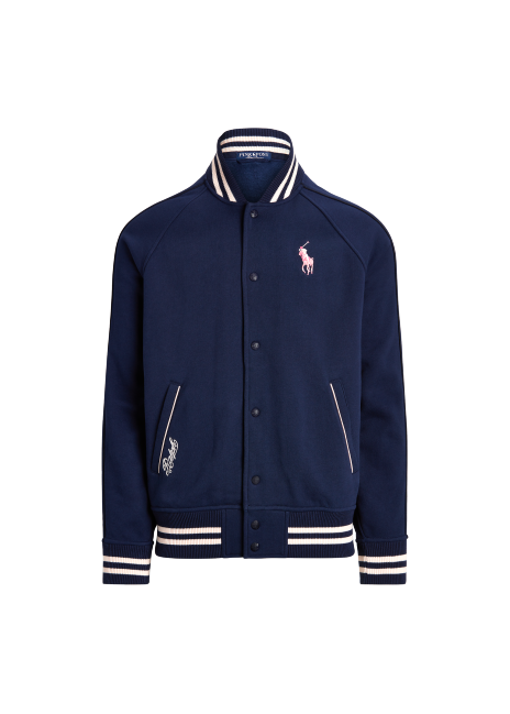 Ralph Lauren Pink Pony Fleece Baseball Jacket
