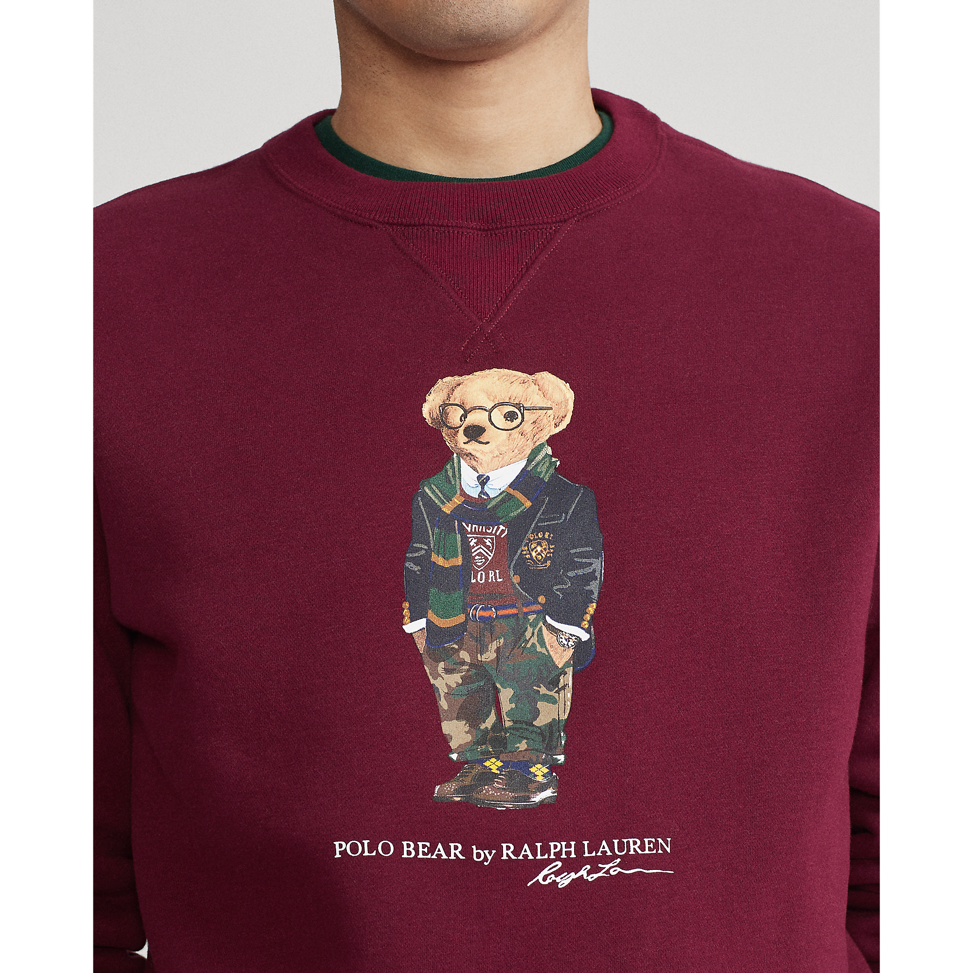 preppy bear fleece sweatshirt