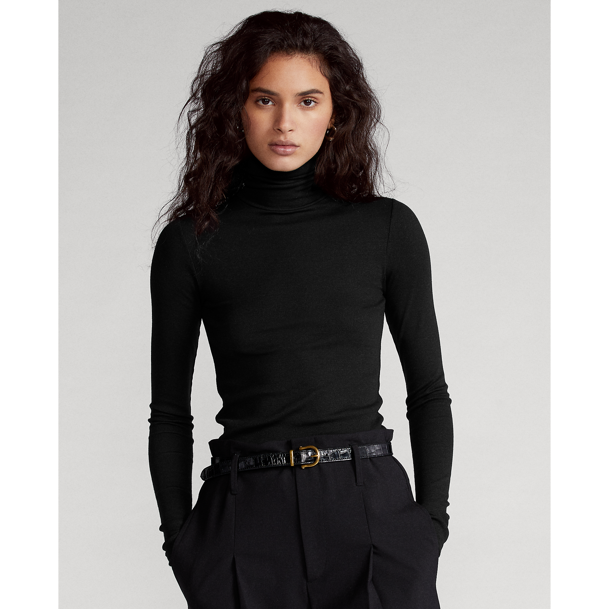 Stretch Ribbed Turtleneck | Ralph Lauren® HK