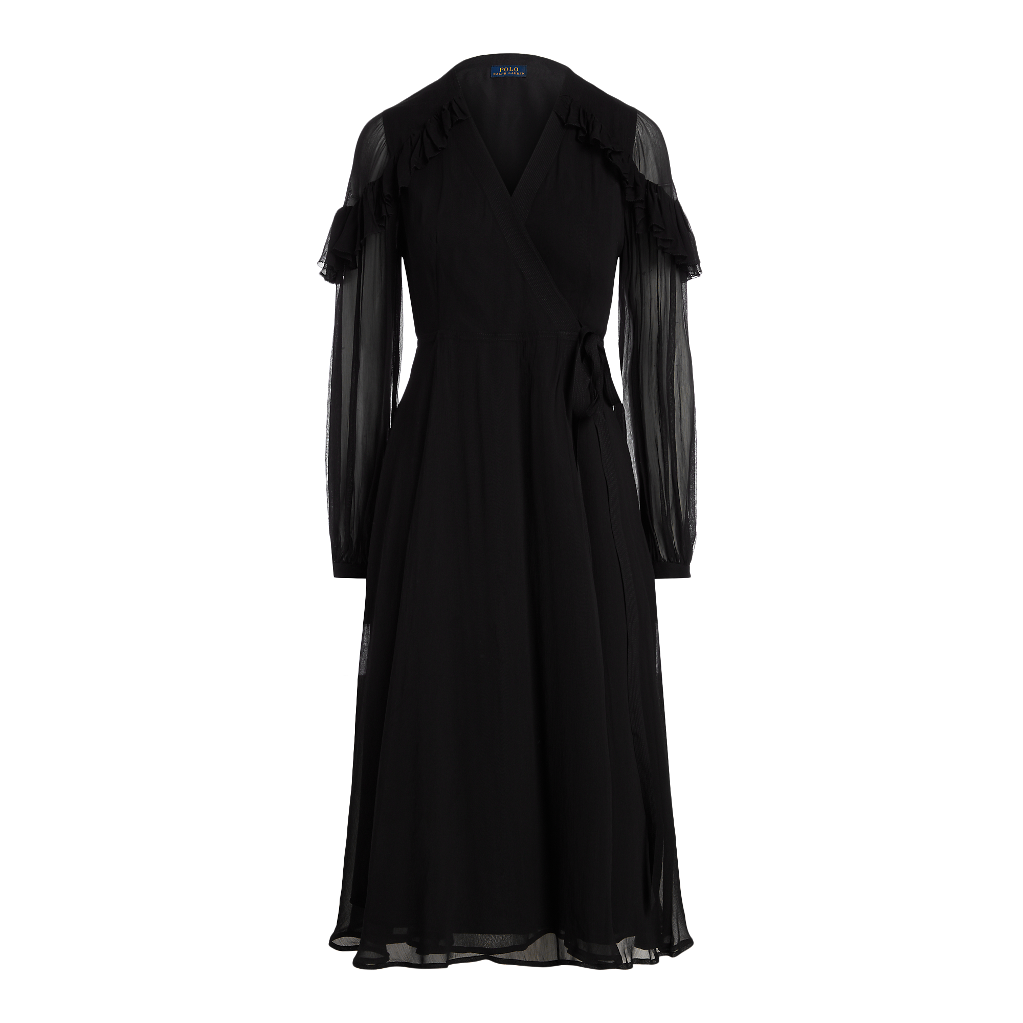 ruffle trim wrap dress