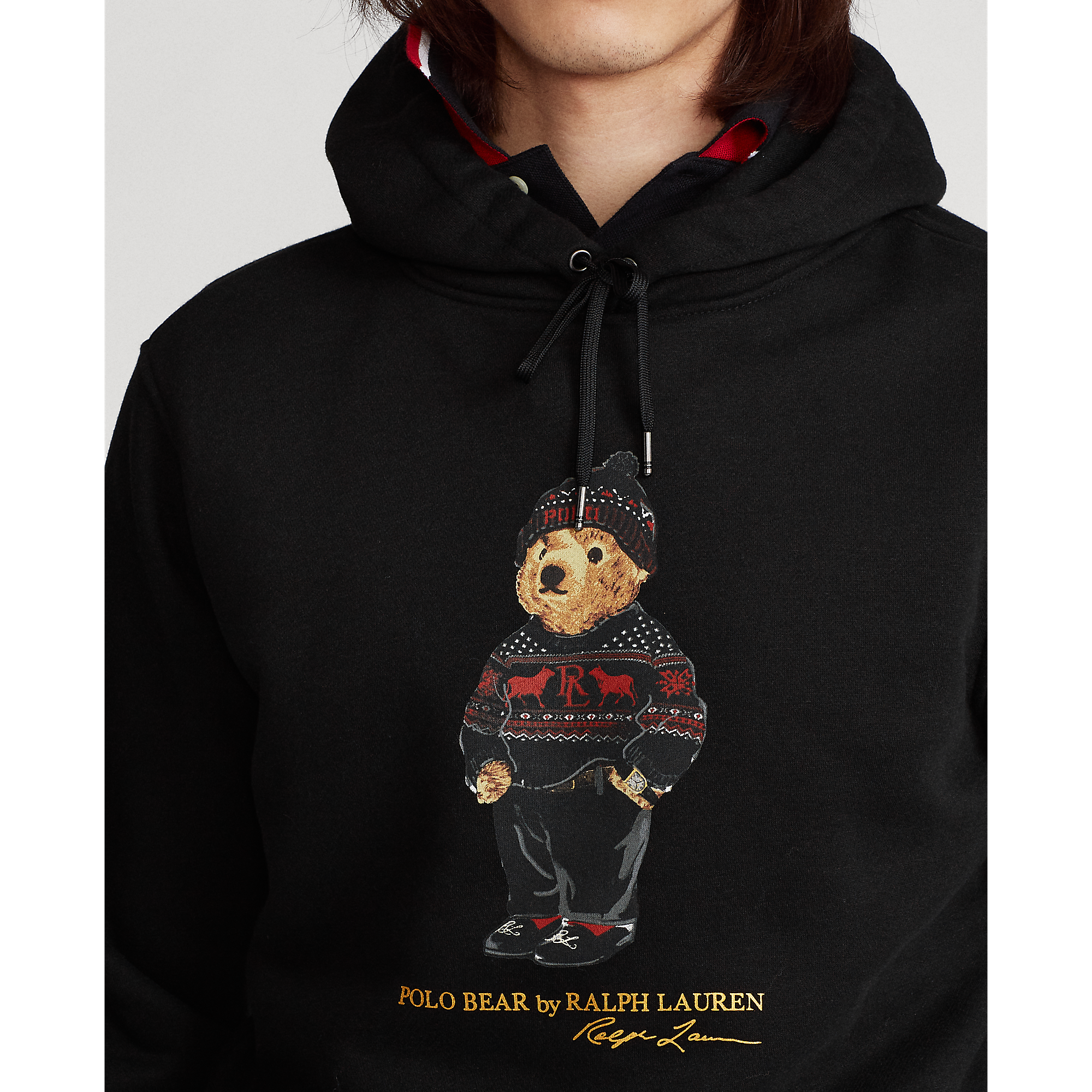 polo ralph lauren bear fleece hoodie