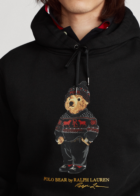 Polo bear tartan fleece hoodie Clearance