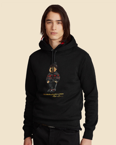 lunar new year polo bear fleece hoodie