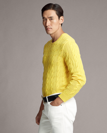 Yellow cashmere sweaters outlet