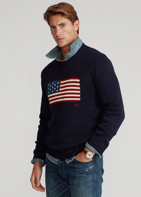 The Iconic Flag Sweater In Navy Ralph Lauren® Hk