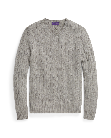 Cable Knit Cashmere Sweater in Grey Ralph Lauren HK