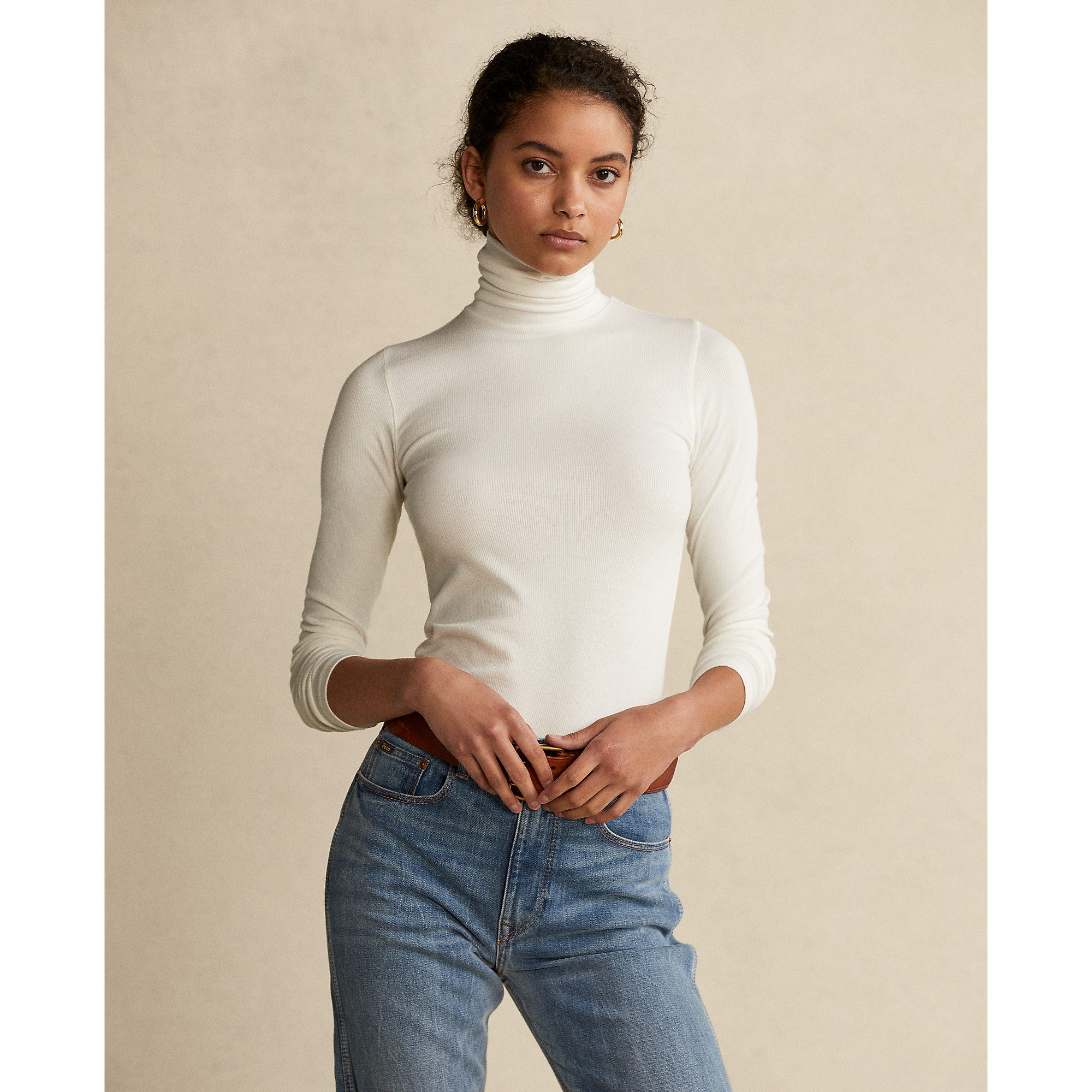 white polo turtleneck