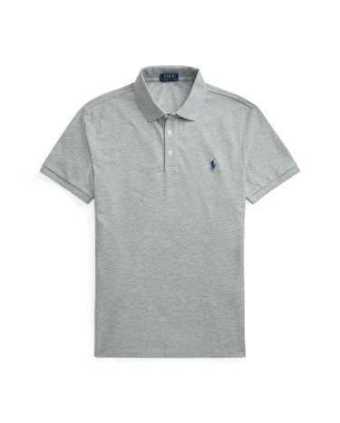 Custom Slim Fit Stretch Mesh Polo Shirt in Grey Heather Ralph Lauren HK