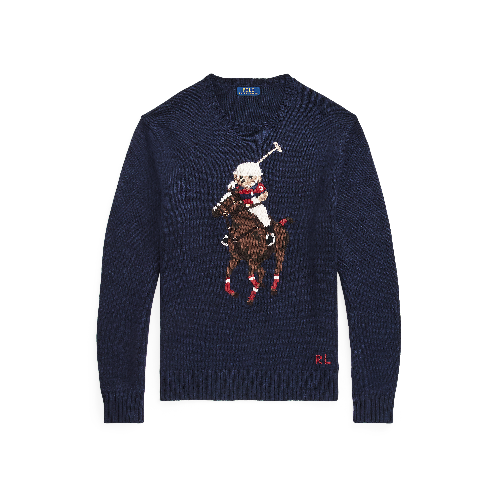 Polo Bear \u0026 Big Pony Sweater in Navy 