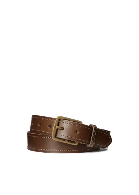 Ralph Lauren Brass-Buckle Bridle Leather Belt