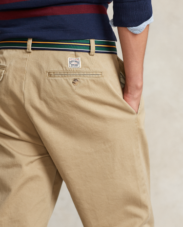 Whitman Relaxed Fit Pleated Chino Pant in Khaki Ralph Lauren HK