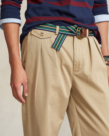 Whitman Relaxed Fit Pleated Chino Pant in Khaki Ralph Lauren HK