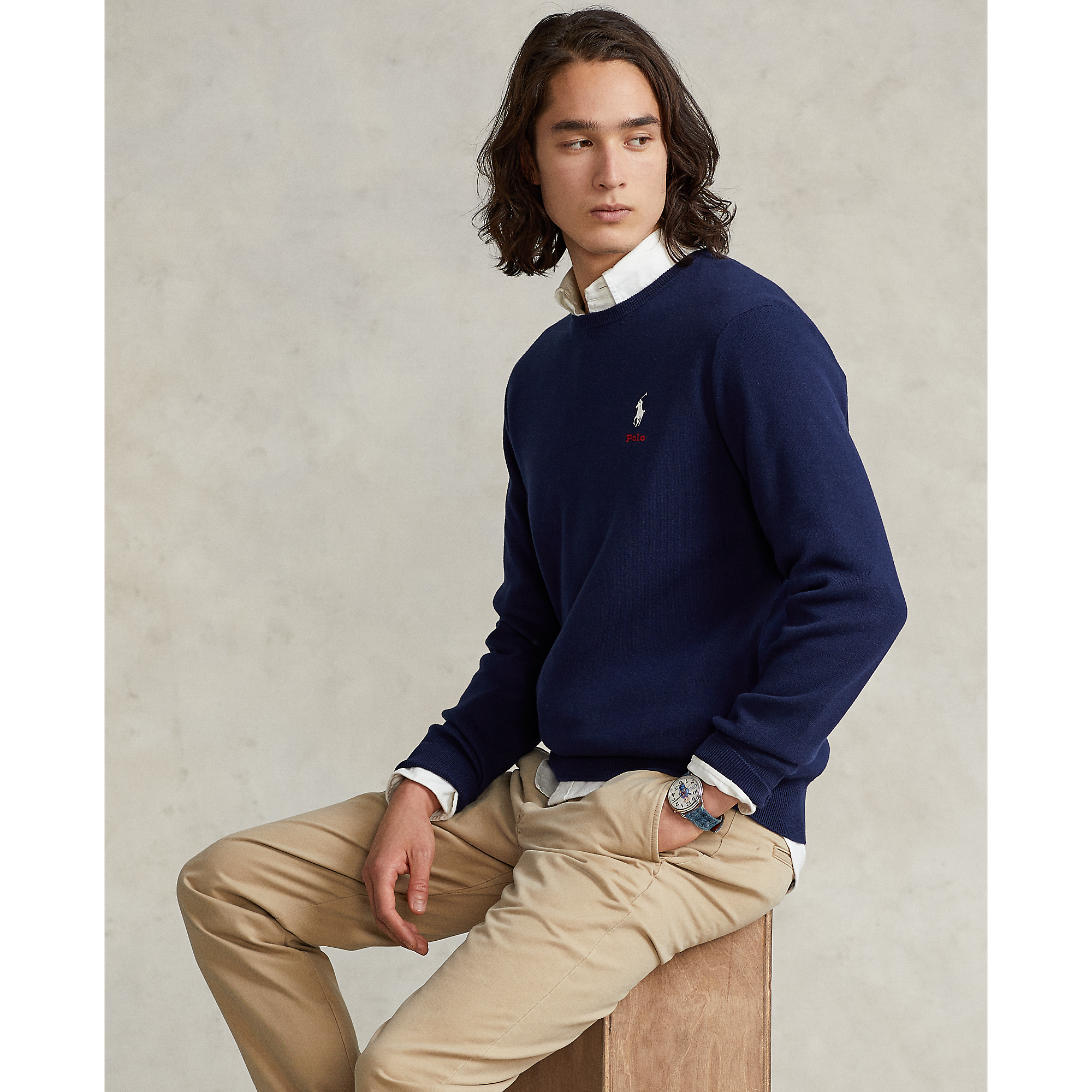 cotton crewneck sweater ralph lauren