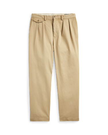Whitman Relaxed Fit Pleated Chino Pant in Khaki Ralph Lauren HK