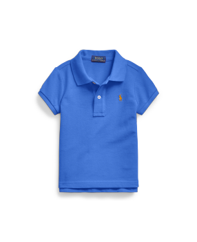 Cotton Mesh Polo Shirt in Blue Ralph Lauren HK