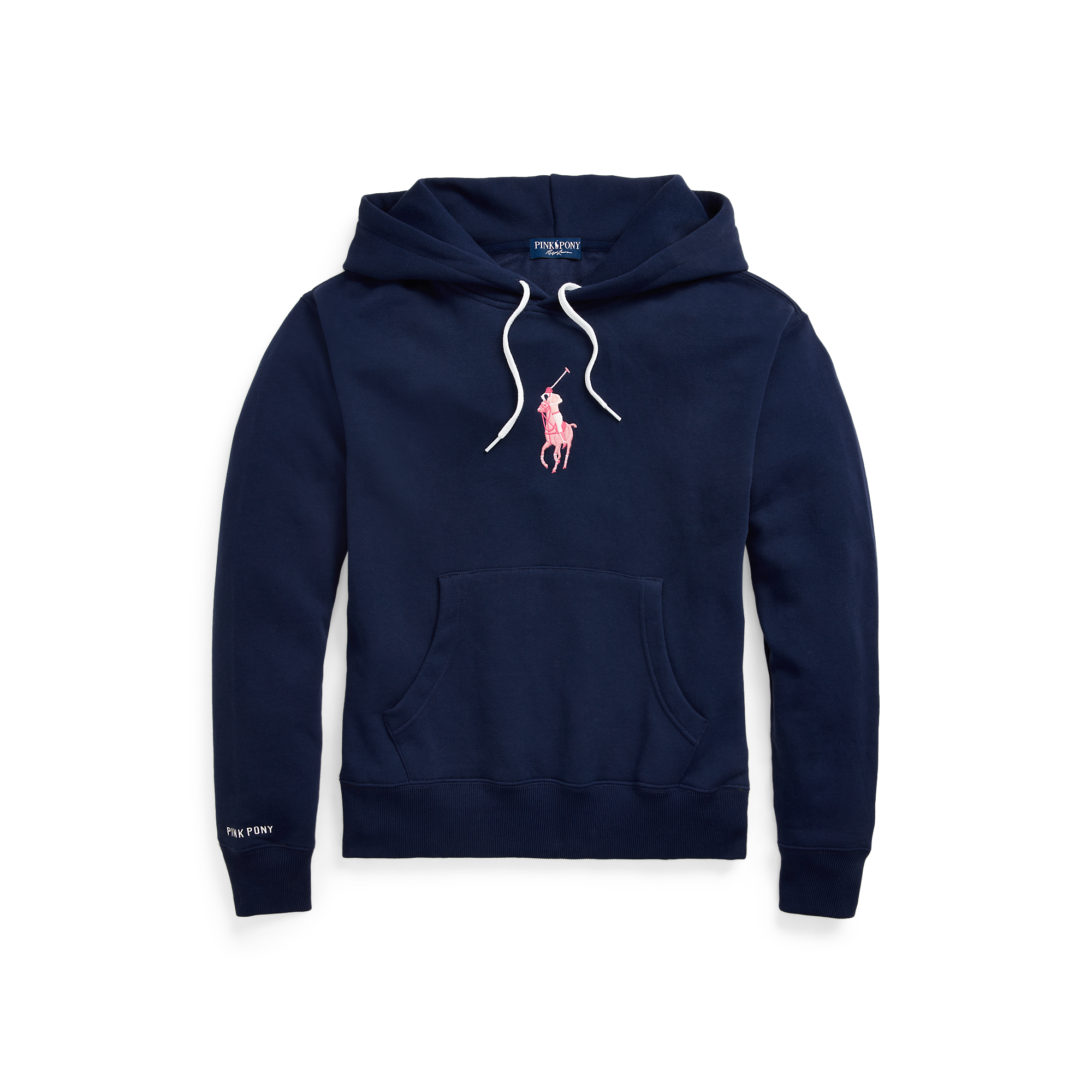 polo pink pony fleece hoodie