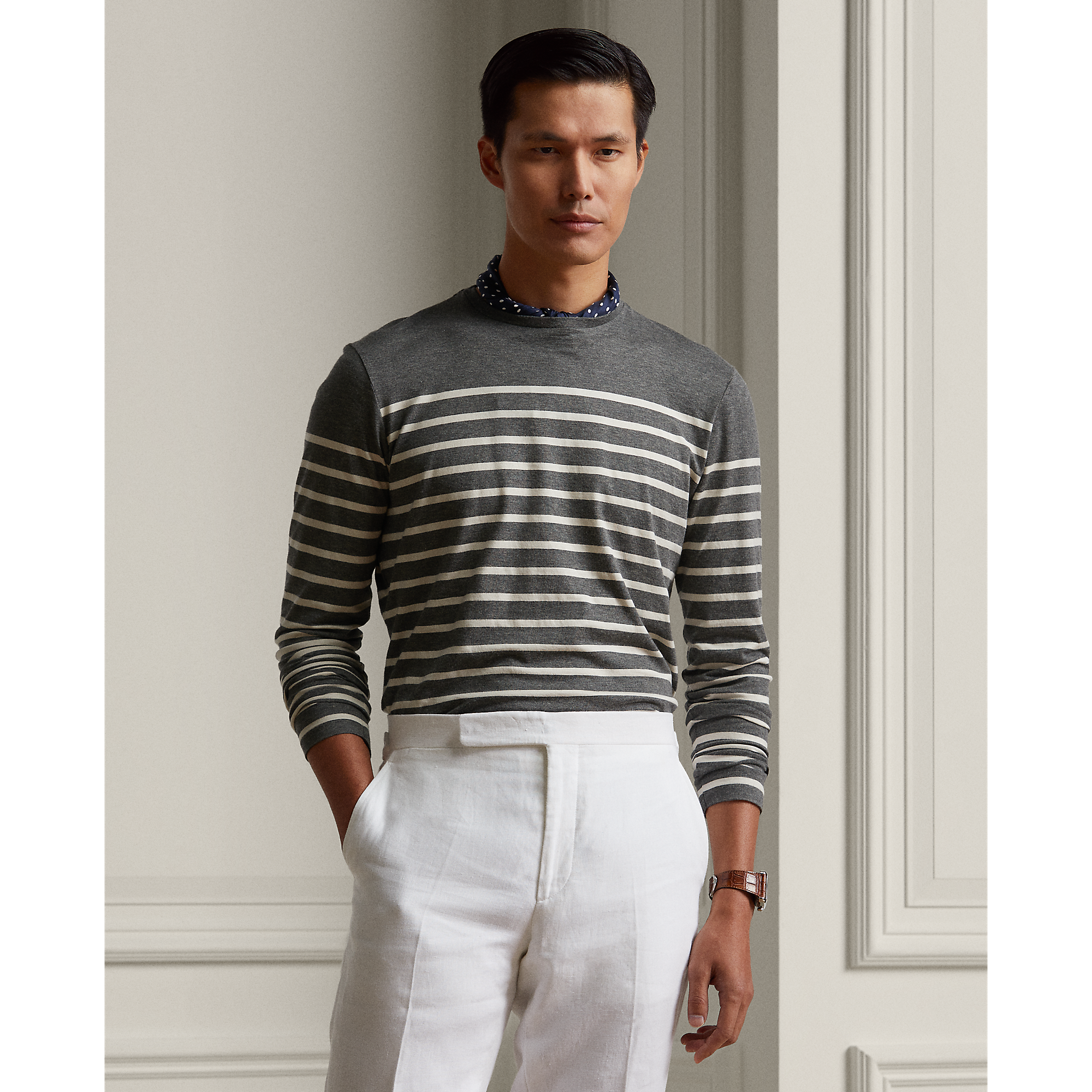 ralph lauren striped long sleeve t shirt