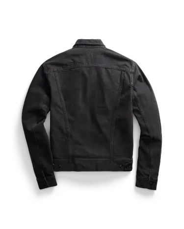 Black denim cheap jacket back