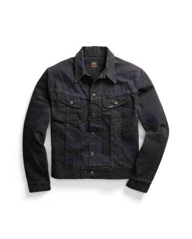 Mens black trucker jacket clearance