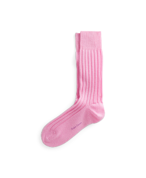 Ribbed Cashmere Blend Dress Socks in Light Mauve Ralph Lauren HK