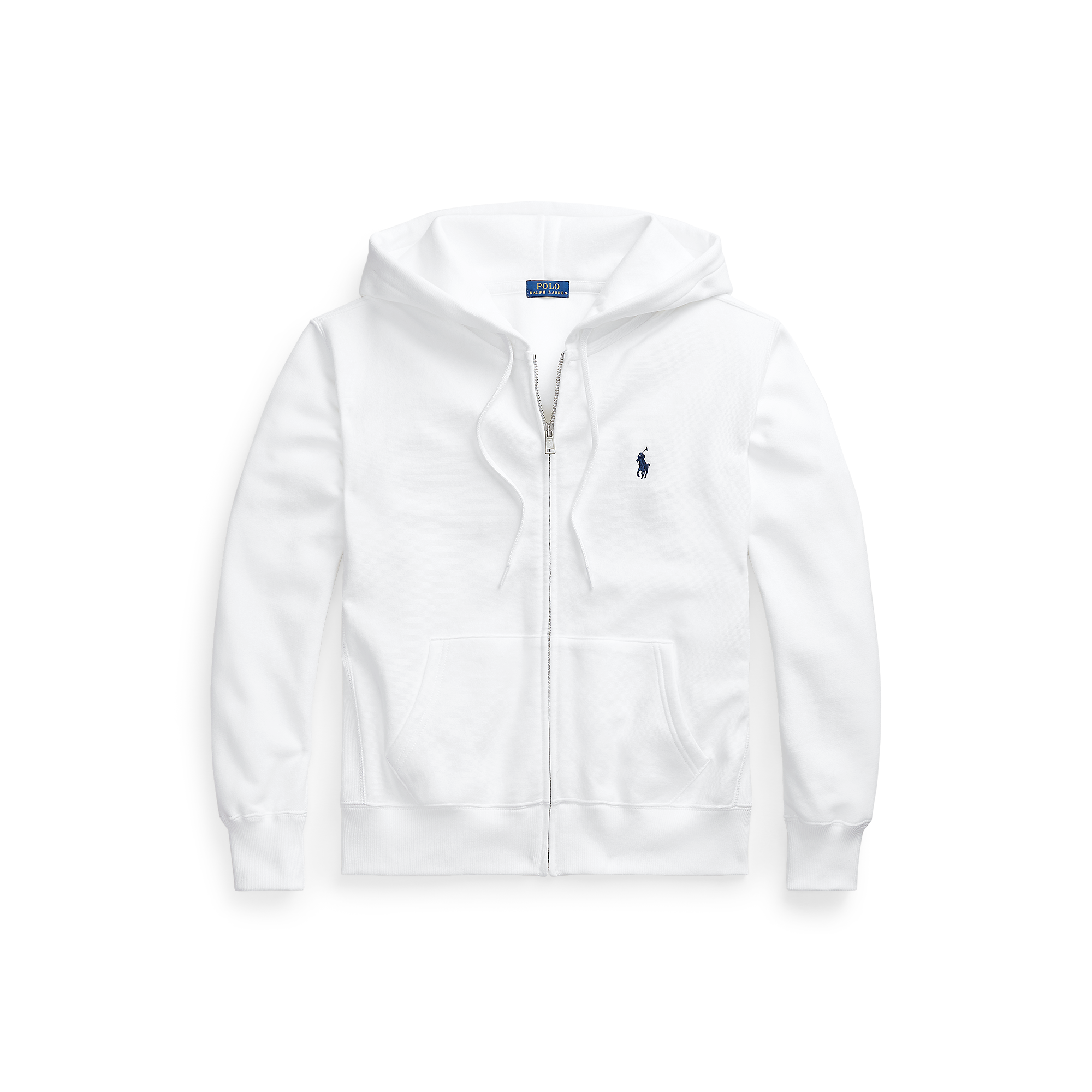 Fleece Full-Zip Hoodie in White | Ralph 