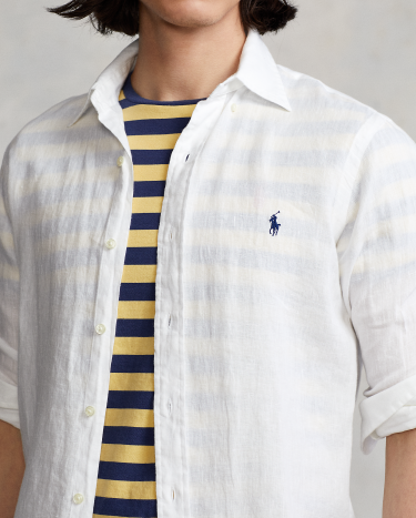 Ralph lauren mens white linen shirt clearance