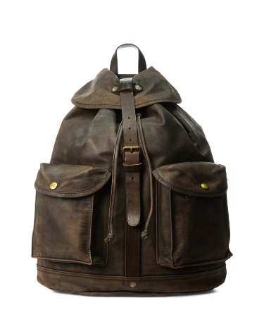 Leather Rucksack in Black Ralph Lauren HK