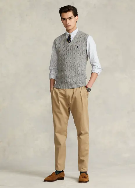 Ralph Lauren Cable-Knit Cotton Sweater Vest
