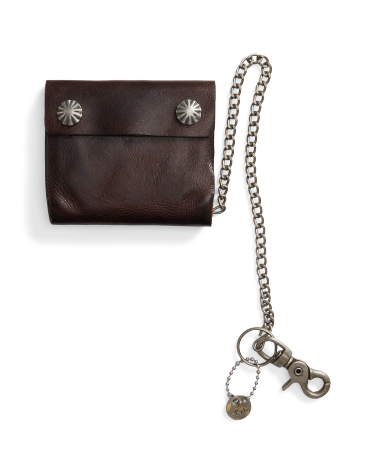 Leather Chain Wallet in Dark Brown Ralph Lauren HK