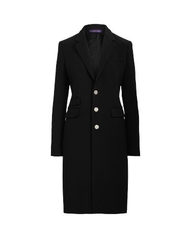 Parker Wool Crepe Coat in Black Ralph Lauren HK