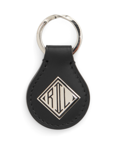 Monogram Calfskin Key Fob in Black Ralph Lauren HK