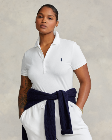 Slim fit stretch polo top