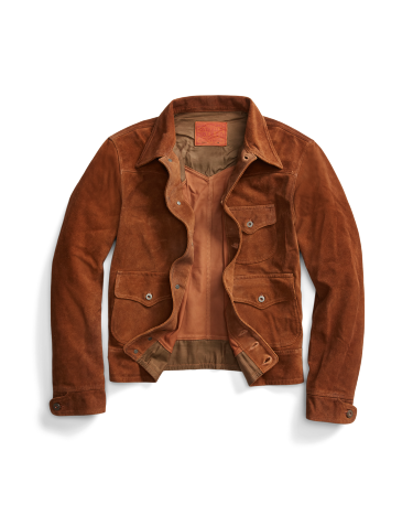 Ralph lauren brown suede jacket online