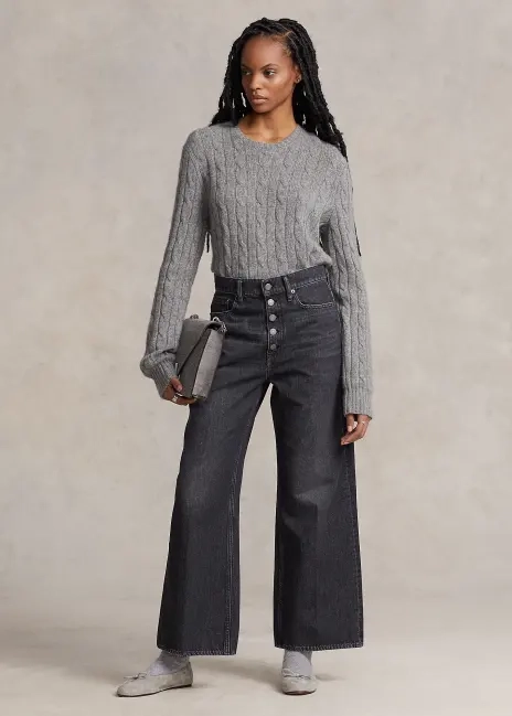 Ralph Lauren High-Rise Wide-Leg Crop Jean