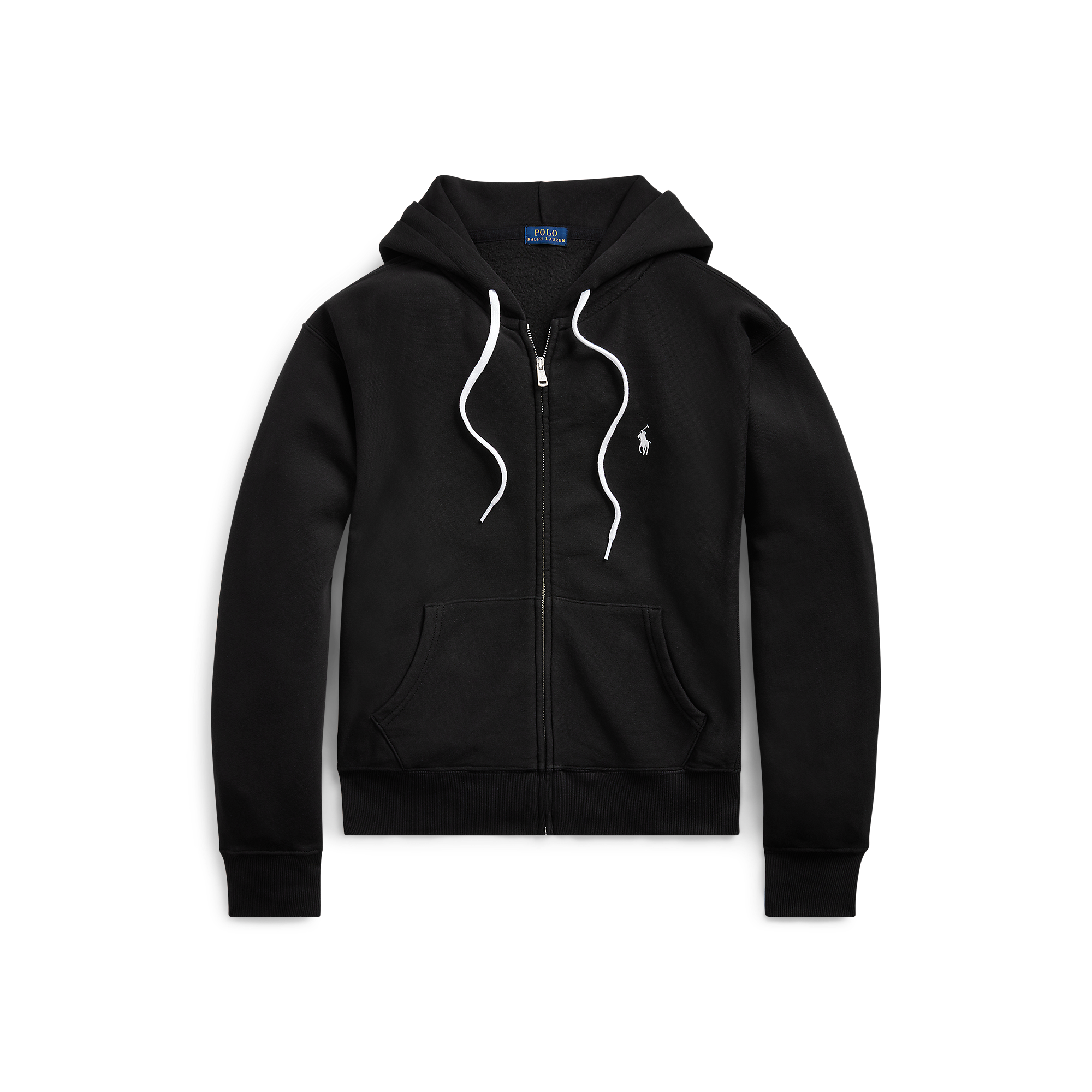 Fleece Full-Zip Hoodie in Black | Ralph 