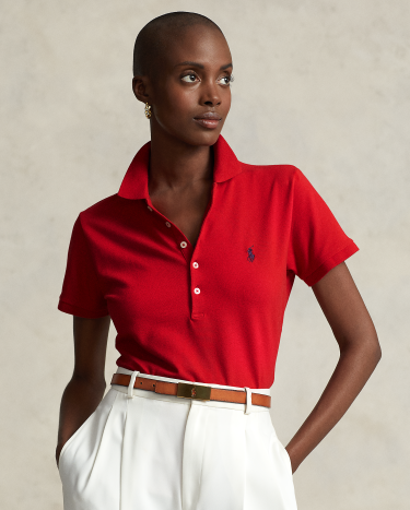 Slim Fit Stretch Polo Shirt in Red Ralph Lauren HK
