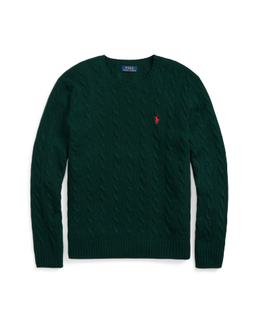 Ralph lauren green cable knit new arrivals